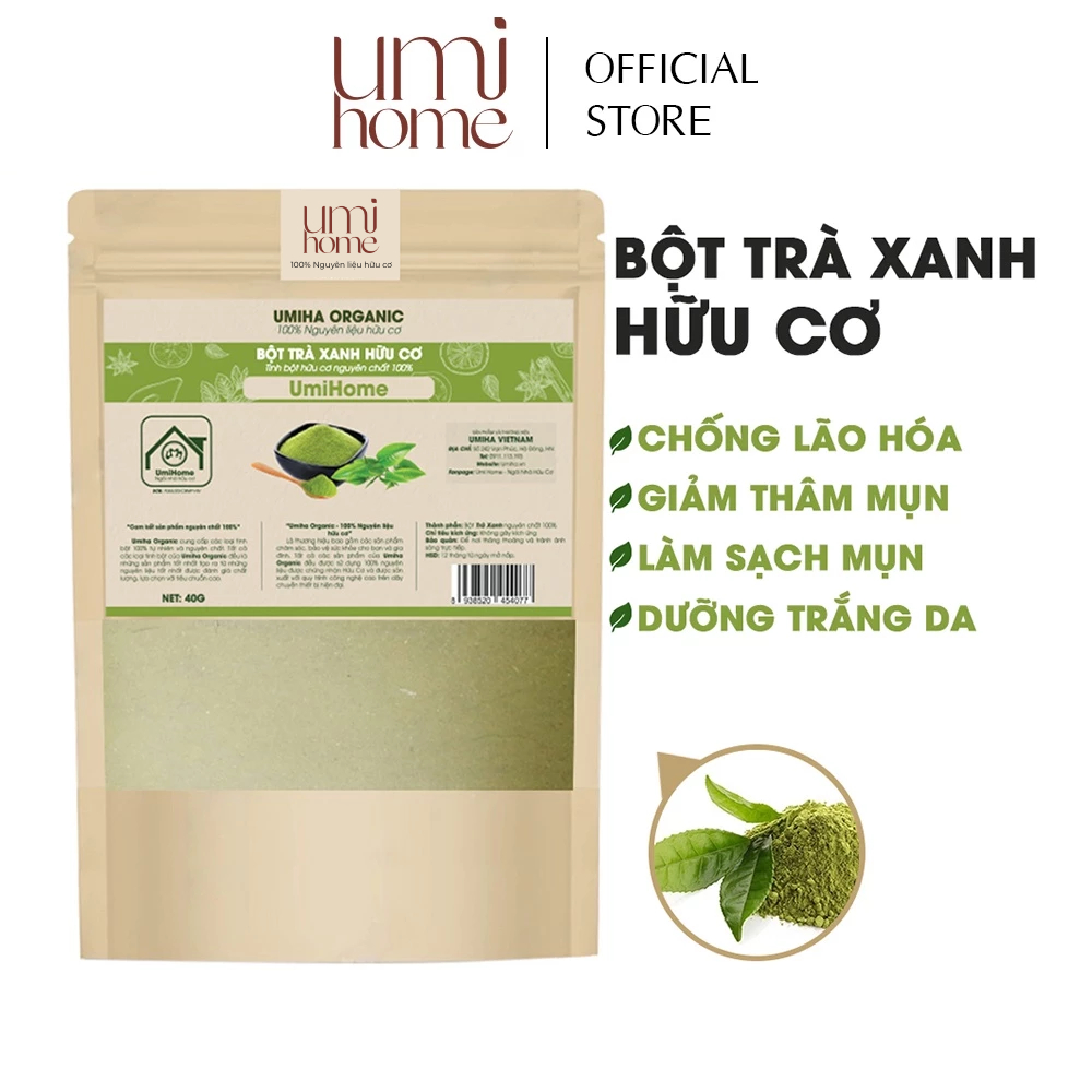 Ảnh Combo 3 bột tẩy da chết Umi Home gồm bột trà xanh, đậu đỏ, cám gạo (40gx3) 1