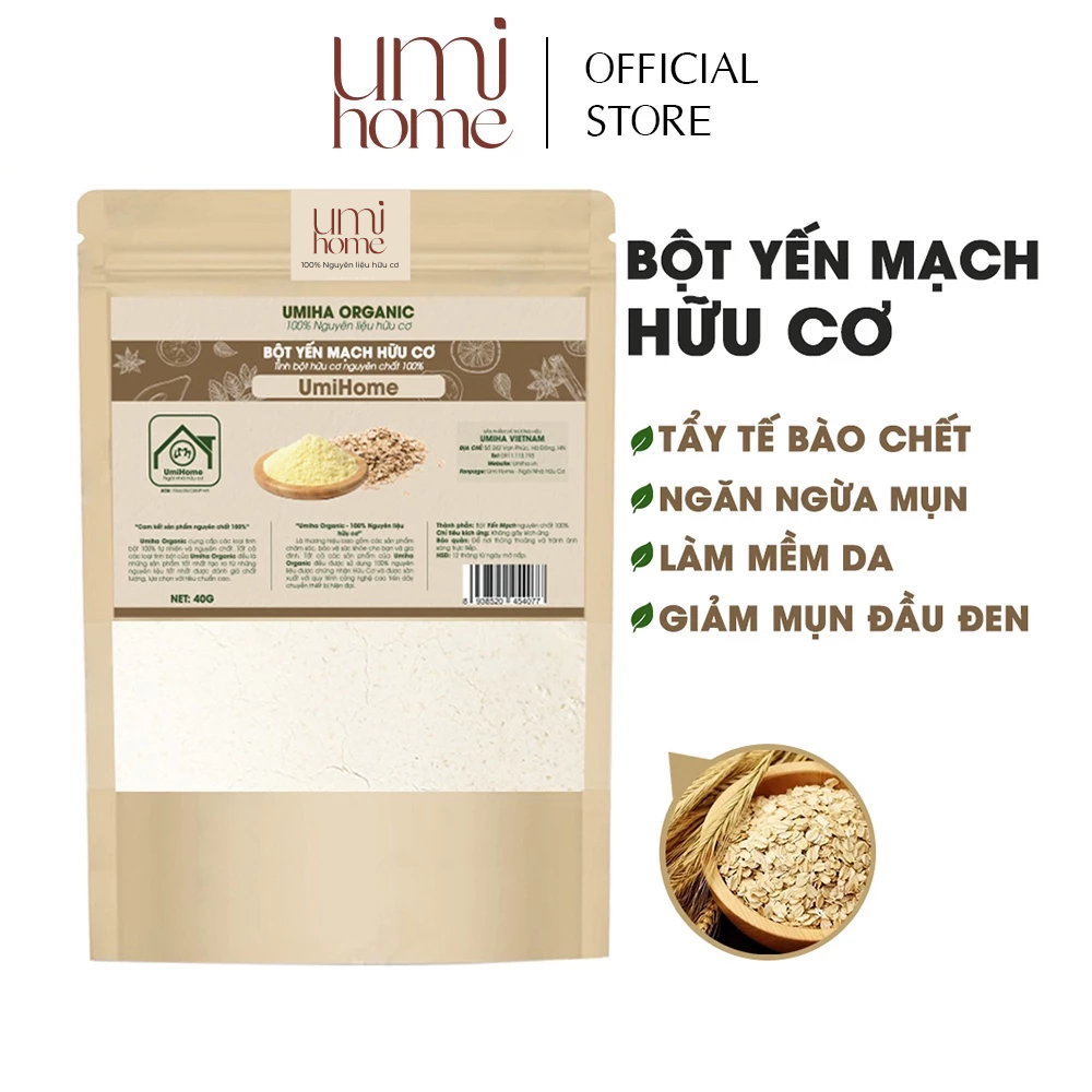 Ảnh Combo 3 bột dưỡng trắng UMIHOME (40gx3) gồm bột Đậu Đỏ, Yến Mạch, Cám Gạo 1