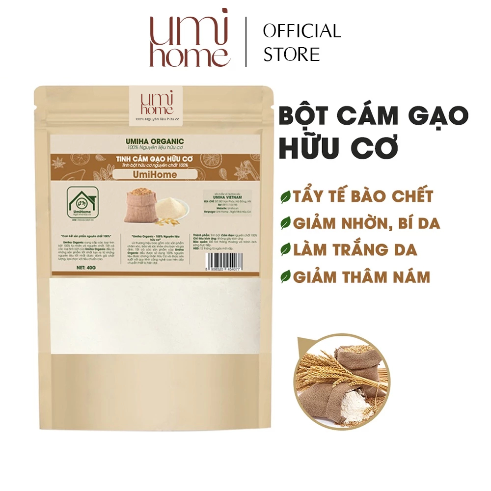 Ảnh Combo 3 bột dưỡng trắng UMIHOME (40gx3) gồm bột Đậu Đỏ, Yến Mạch, Cám Gạo 2