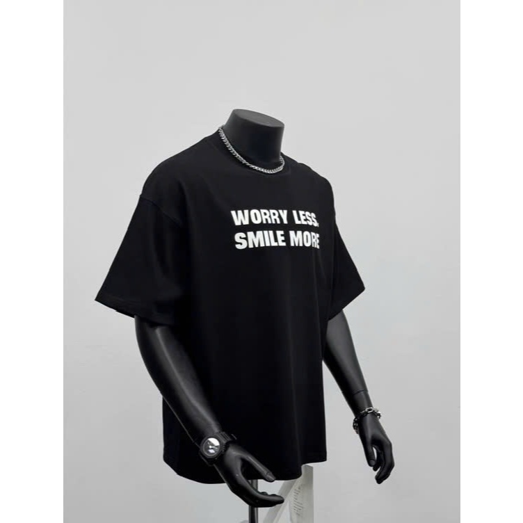 Áo thun Stee Cổ tròn WORRY LESS Localbrand ICVCVNI Unisex