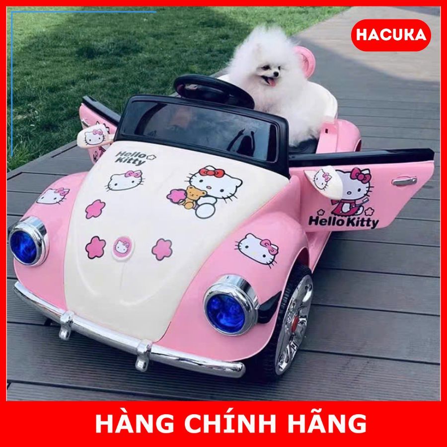 Xe ô tô điện cho bé gái Hello Kitty, Xe hơi điện trẻ em 2 chế độ tự lái ...