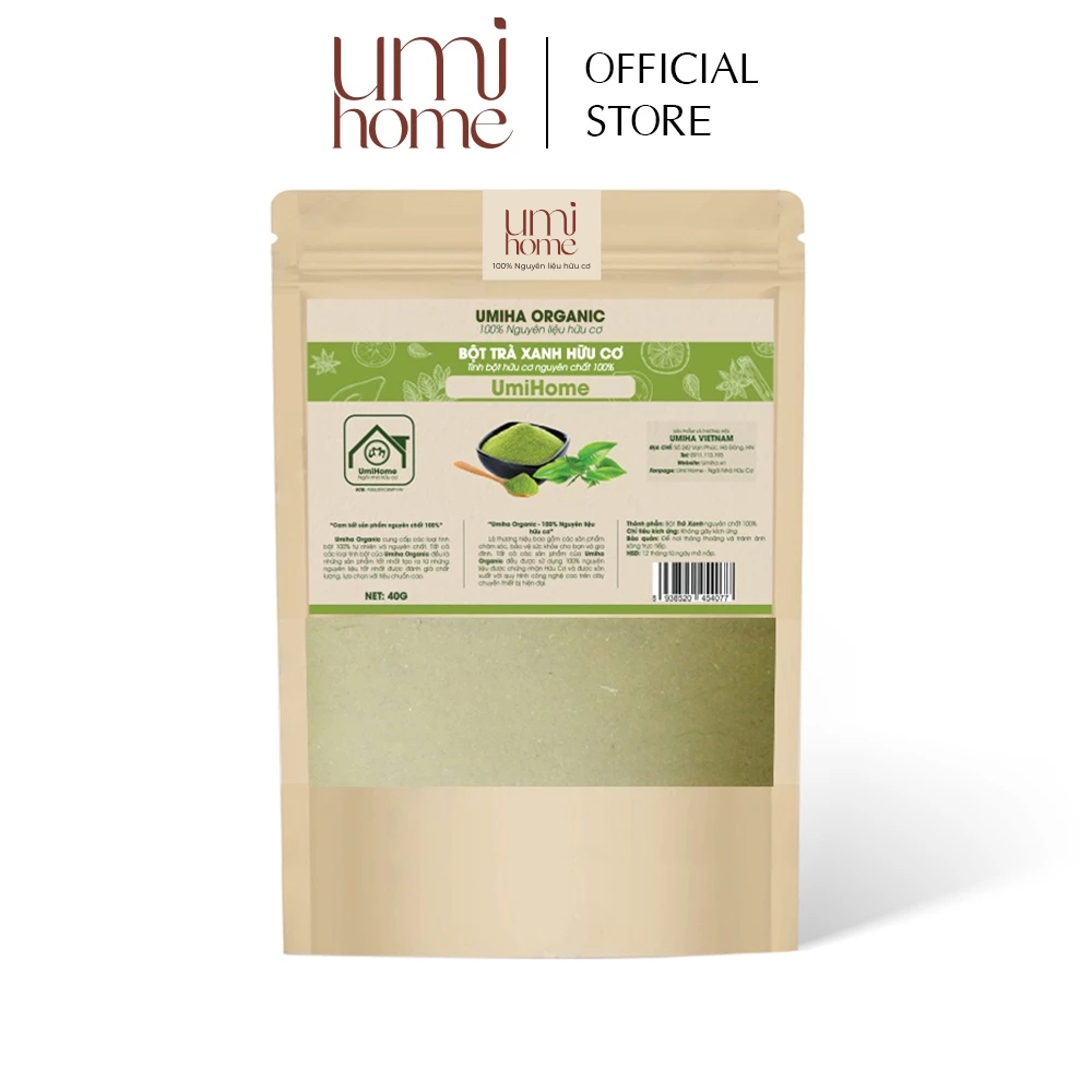 Ảnh Combo 3 bột ngừa mụn và mờ thâm Umi Home gồm bột trà xanh, mướp đắng, diếp cá (40gx3) 3