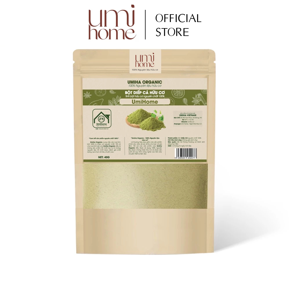 Ảnh Combo 3 bột ngừa mụn và mờ thâm Umi Home gồm bột trà xanh, mướp đắng, diếp cá (40gx3) 1