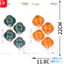 VỈ 4 MÓC HOA MAI XANH CAM, Vỉ 4 Móc Dán Tường Siêu Dính Hình Hoa 4 Cánh Màu Sắc Sặc Sỡ Treo Đồ: MOCDANTUONG14