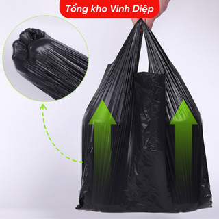 Túi Nilon Đen Đủ Kích Thước 1-20kg - Có Quai Xách, Đóng Hàng Đựng Rác, Chất Liệu Dẻo Dai