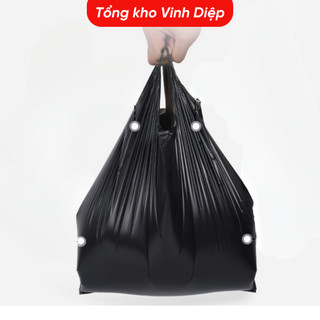 Túi Nilon Đen Đủ Kích Thước 1-20kg - Có Quai Xách, Đóng Hàng Đựng Rác, Chất Liệu Dẻo Dai