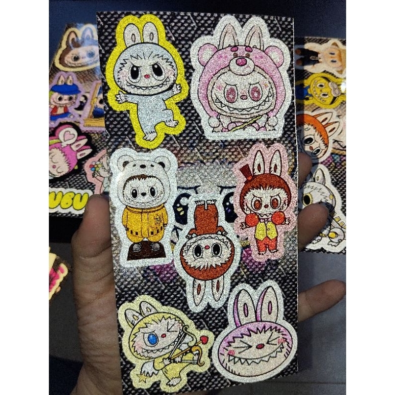 Sticker Labubu. Hình dán La Bu Bu siêu dễ thương. Chống nước
