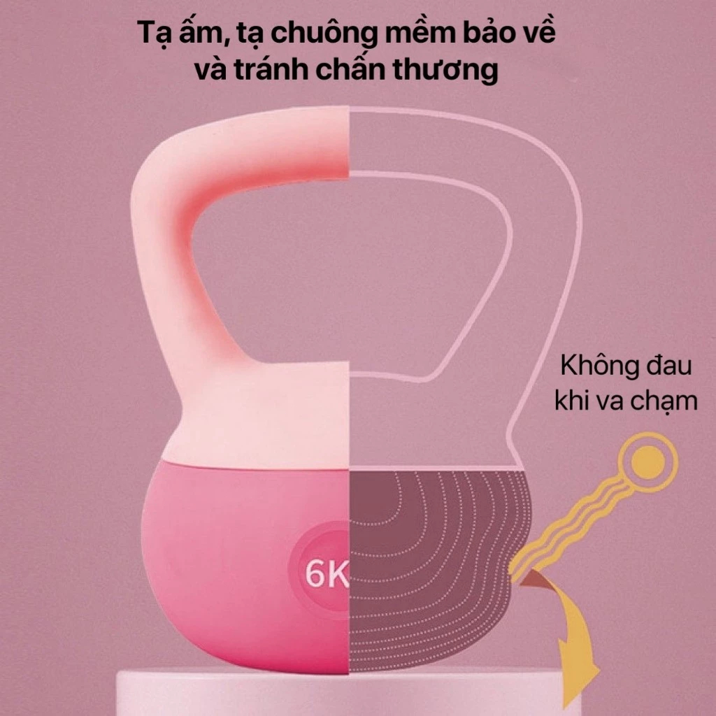 Ảnh OneTwoFit Tạ Bình Vôi,Tạ Ấm, Tạ chuông mềm Tập Gym Tập Mông Đùi Gym Thể Dục Tại Nhà 4KG 6KG 3