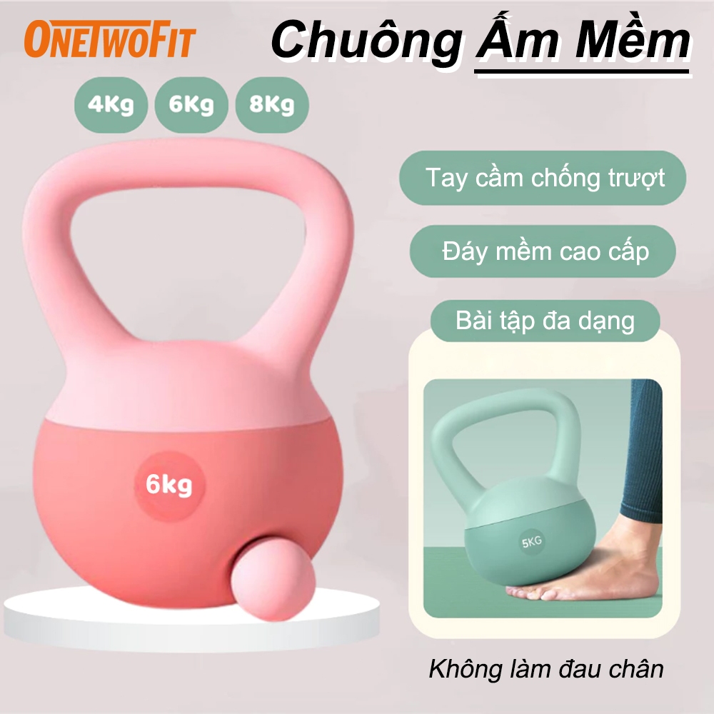 Ảnh OneTwoFit Tạ Bình Vôi,Tạ Ấm, Tạ chuông mềm Tập Gym Tập Mông Đùi Gym Thể Dục Tại Nhà 4KG 6KG 1