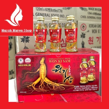 [Auth-Giá Sỉ] Hộp 10 chai nước uống rễ nhân sâm Wonkisam Hàn Quốc chai (120ml*10) siêu bổ