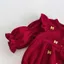 Bodysuit nhung đỏ hàng qccc thu đông cho bé gái Hàn Quốc xinh xỉu chất đẹp