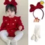 Bodysuit nhung đỏ hàng qccc thu đông cho bé gái Hàn Quốc xinh xỉu chất đẹp