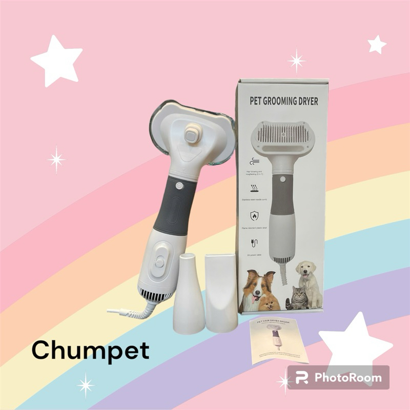 Máy sấy lông thú cưng kiêm lược chải lông đa năng 3 trong 1 công suất 600W, Máy massage thú cưng