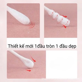 Hộp 400 tăm bông ngoáy tai 2 đầu cho bé,  TĂM BÔNG SIÊU MỀM - TAMBONG486