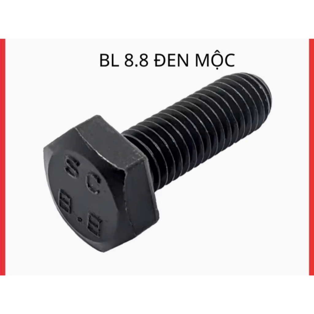 (Set 20 con) Bulong lục giác đầu cờ lê ren suốt & ren lửng (màu đen ...