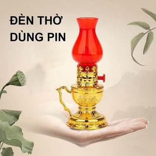 Đèn thờ cúng để bàn thờ tổ tiên, đèn thờ kiểu dáng đèn dầu cổ kính chạy pin