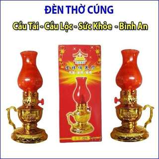 Đèn thờ cúng để bàn thờ tổ tiên, đèn thờ kiểu dáng đèn dầu cổ kính chạy pin