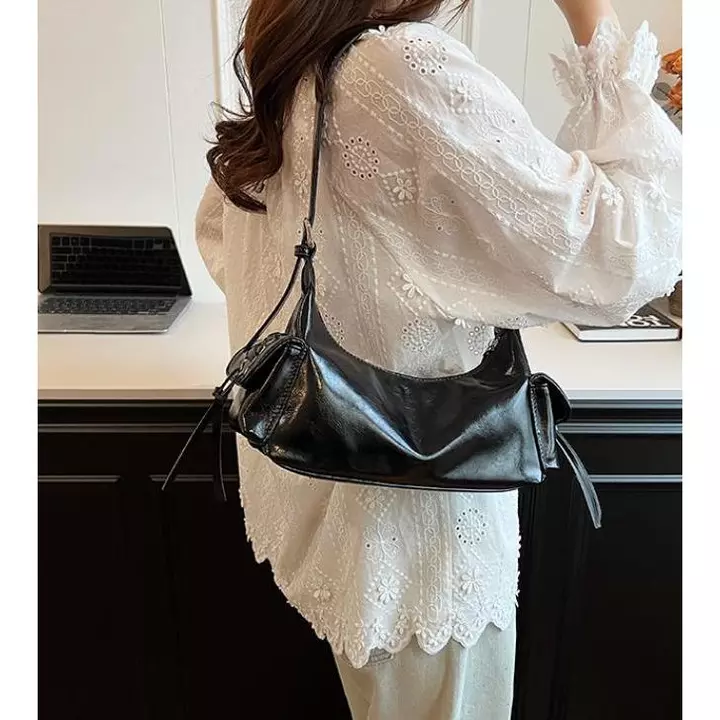 Túi kẹp nách nữ túi đeo vai da bóng thiết kế 2ngăn sười túi tết dây giày Túi nữ Bachhoaonline688 923