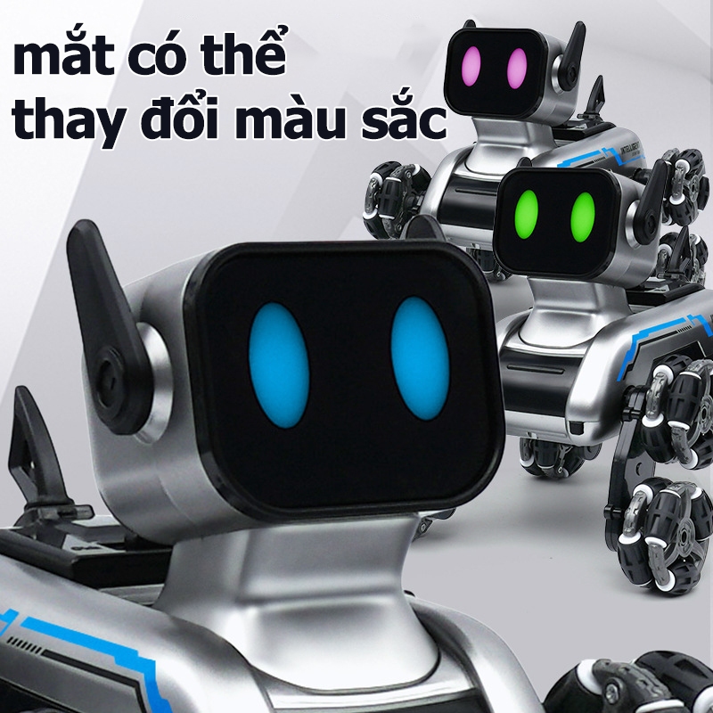 Đồ Chơi Robot Chó Thông Minh Điều Khiển Từ Xa Siêu Cute, 8 Bánh Xe Linh Hoạt Có Thể Di Chuyển Trên Nhiều Địa Hình