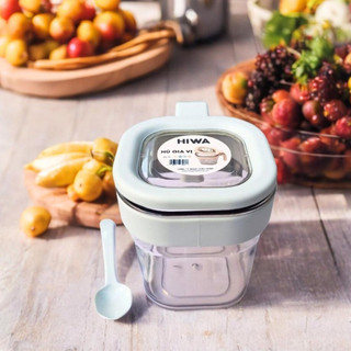 Bộ hũ gia vị vuông Hiwa 2 khay, nắp đậy kín, kèm muỗng