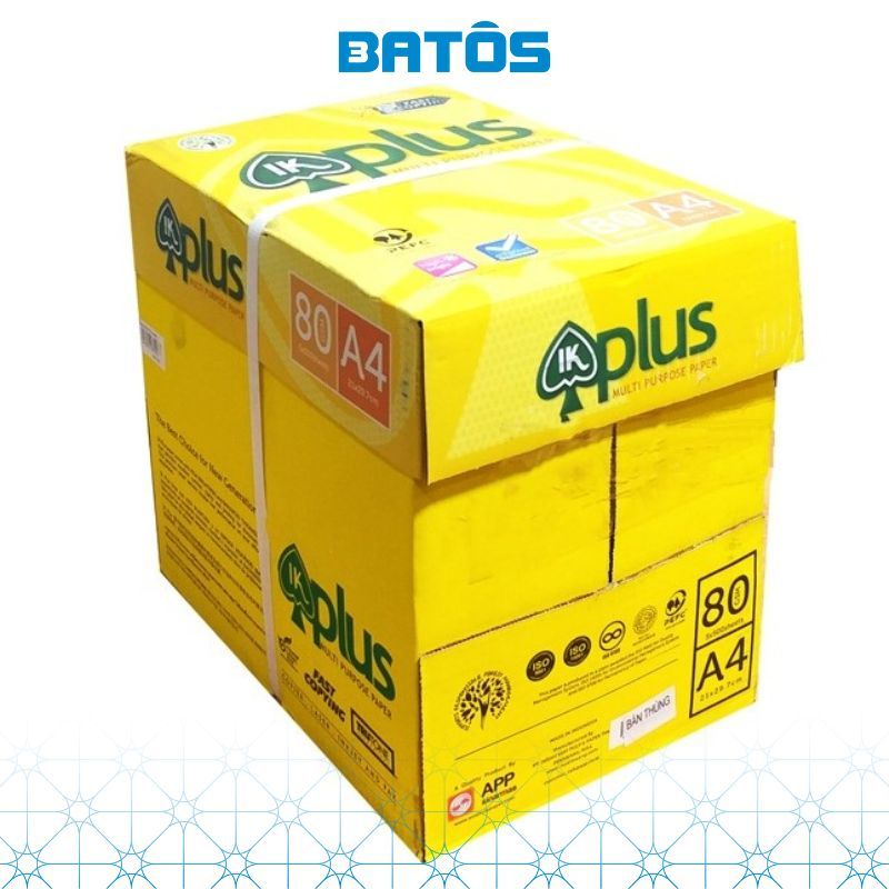[Có VAT] Thùng Giấy A4 IK Plus 80gsm (5 reams), nhập khẩu từ Indonesia