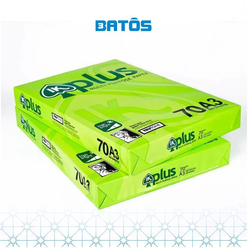 [Có VAT - 1 Ream] Giấy A3 IK Plus 70gsm, 500 tờ/ Ream, nhập khẩu từ Indonesia.