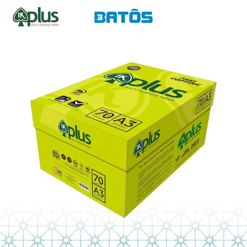 [Có VAT - 1 Ream] Giấy A3 IK Plus 70gsm, 500 tờ/ Ream, nhập khẩu từ Indonesia.