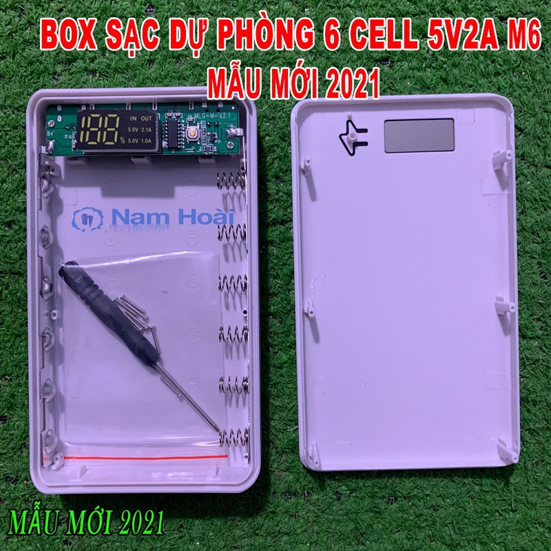 [HCM]Mạch Sạc dự phòng 2A + Box 6 cell pin 18650 không hàn M6 - KHÔNG ...