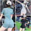 Bộ tập gym yoga aerobic nữ đồ chạy bộ quần 2 lớp chống lộ set tập chạy set tập pickleball đẹp co giãn