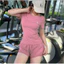 Bộ tập gym yoga aerobic nữ đồ chạy bộ quần 2 lớp chống lộ set tập chạy set tập pickleball đẹp co giãn
