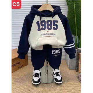 Bộ nỉ bông số 1985 dày dặn cho bé trai (9-44kg)