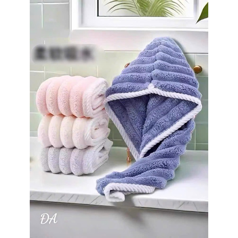 Khăn Quấn Ủ Tóc,Khăn Trùm Đầu Lau Khô Siêu Tốc - Mũ Quấn Tóc Siêu Thấm Hút Nhanh Khô
