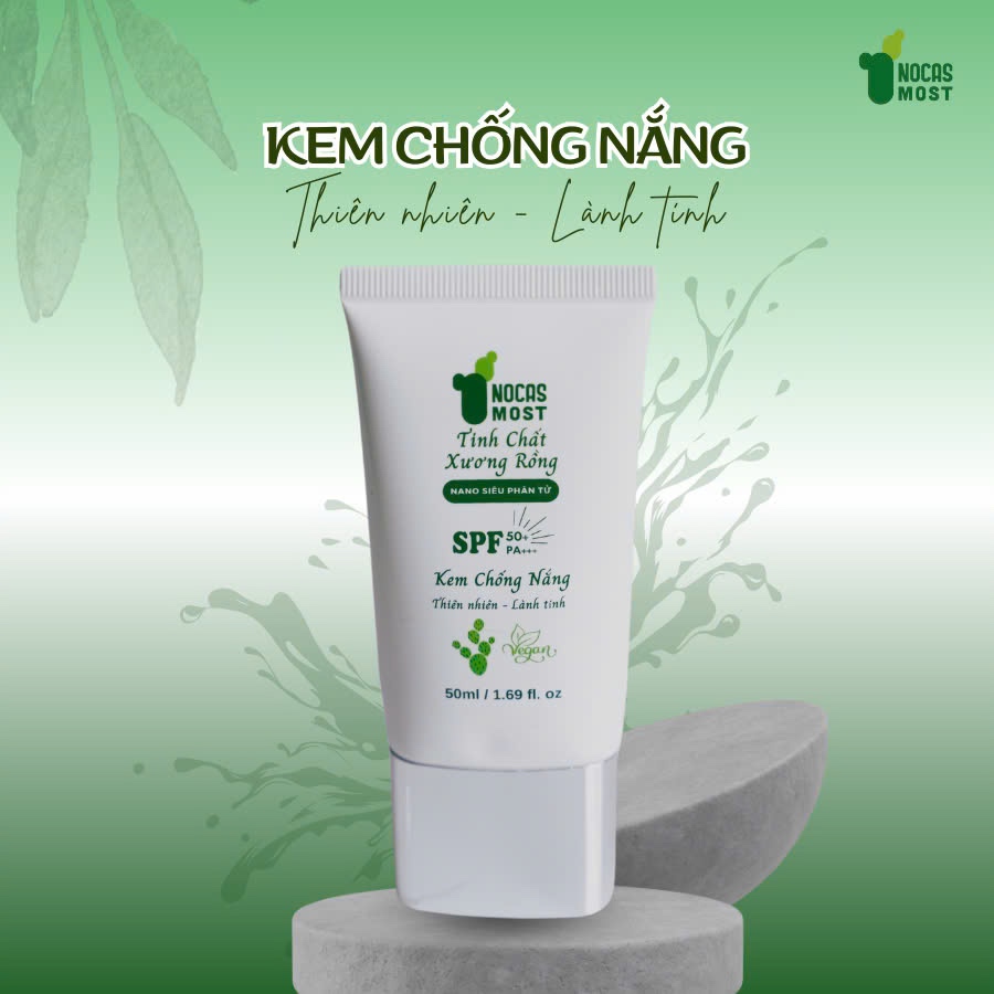 Kem chống nắng thiên nhiên Nocas Most chiết xuất từ Xương rồng thấm nhanh an toàn SPF 50+, PA+++ 50g