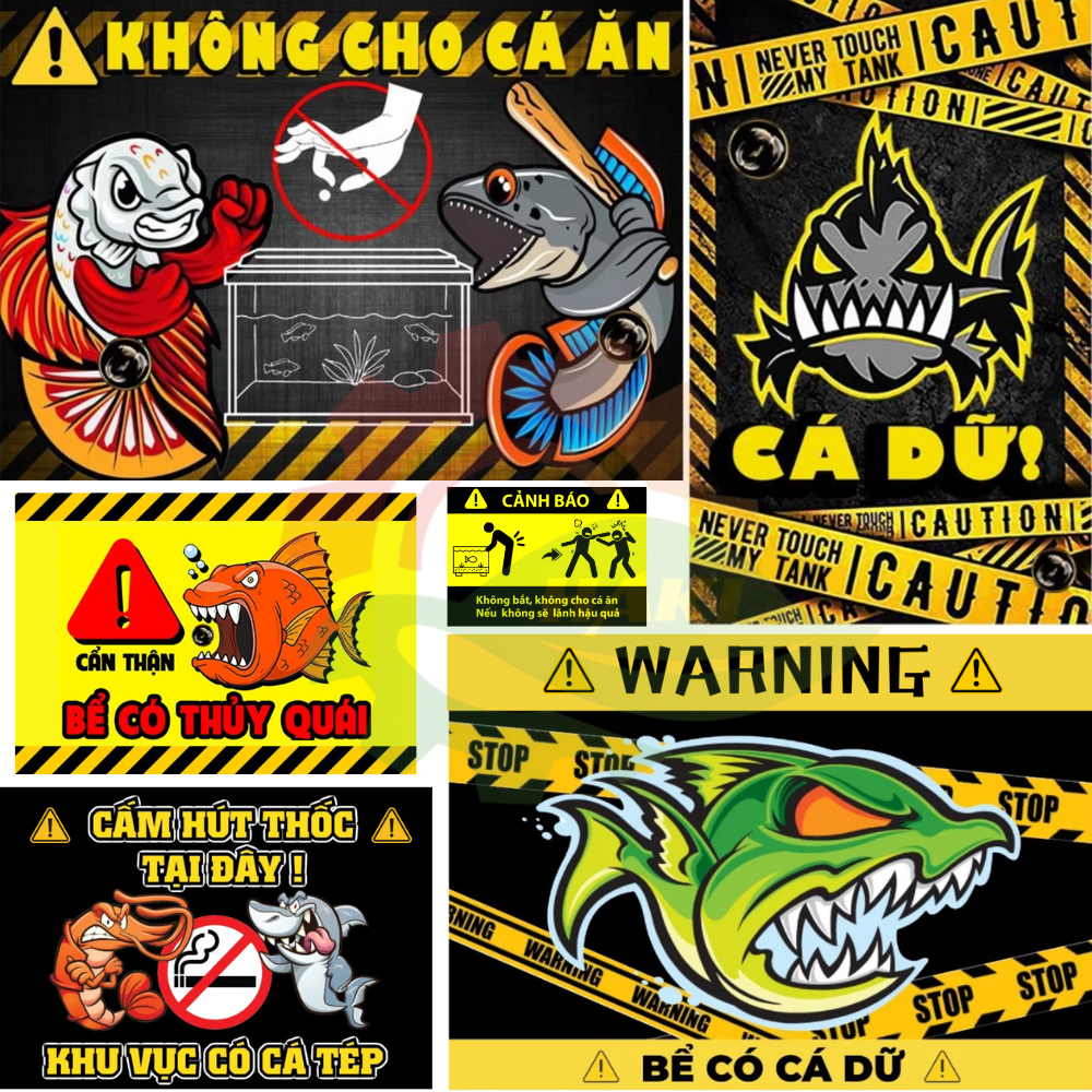 Sticker dán bể cá cảnh - Decal độc đáo vui nhộn kích thước 7x10cm có ...