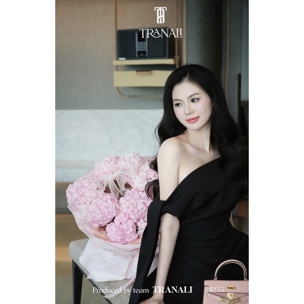 Đầm váy nữ lệch vai buộc dây phối chân váy dáng xoè, Đầm váy nữ ba màu chiết eo phối chân váy ngắn basic  hàng MAY LẠI