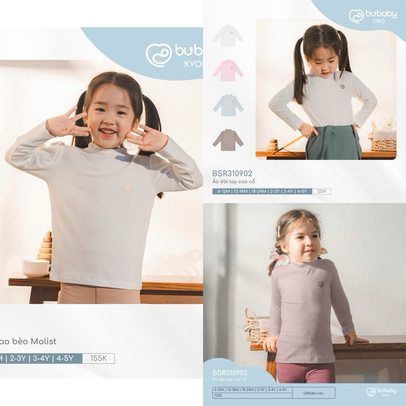 BUBABY Áo giữ nhiệt dài tay cho bé trai bé gái hãng Bu baby | Shopee ...