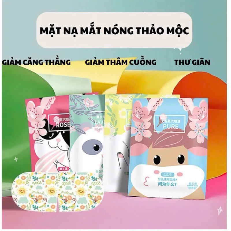 Combo 100 Mặt nạ mắt chườm nóng THẢO MỘC, tỏa nhiệt thư giãn giảm mỏi mắt Loại 1
