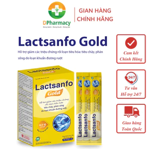 Men vi sinh Lactsanfo Gold, hỗ trợ giảm tình trạng tiêu chảy, phân sống, hộp 20 gói