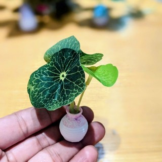 Bình sứ lá xanh mini - trưng bài màu sắc nét