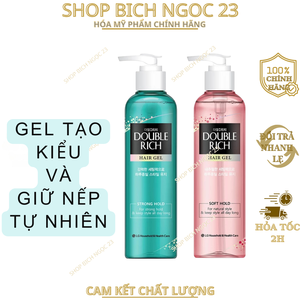 Gel Tạo Kiểu Tóc và Giữ Nếp Tự Nhiên Double Rich Soft 250ml