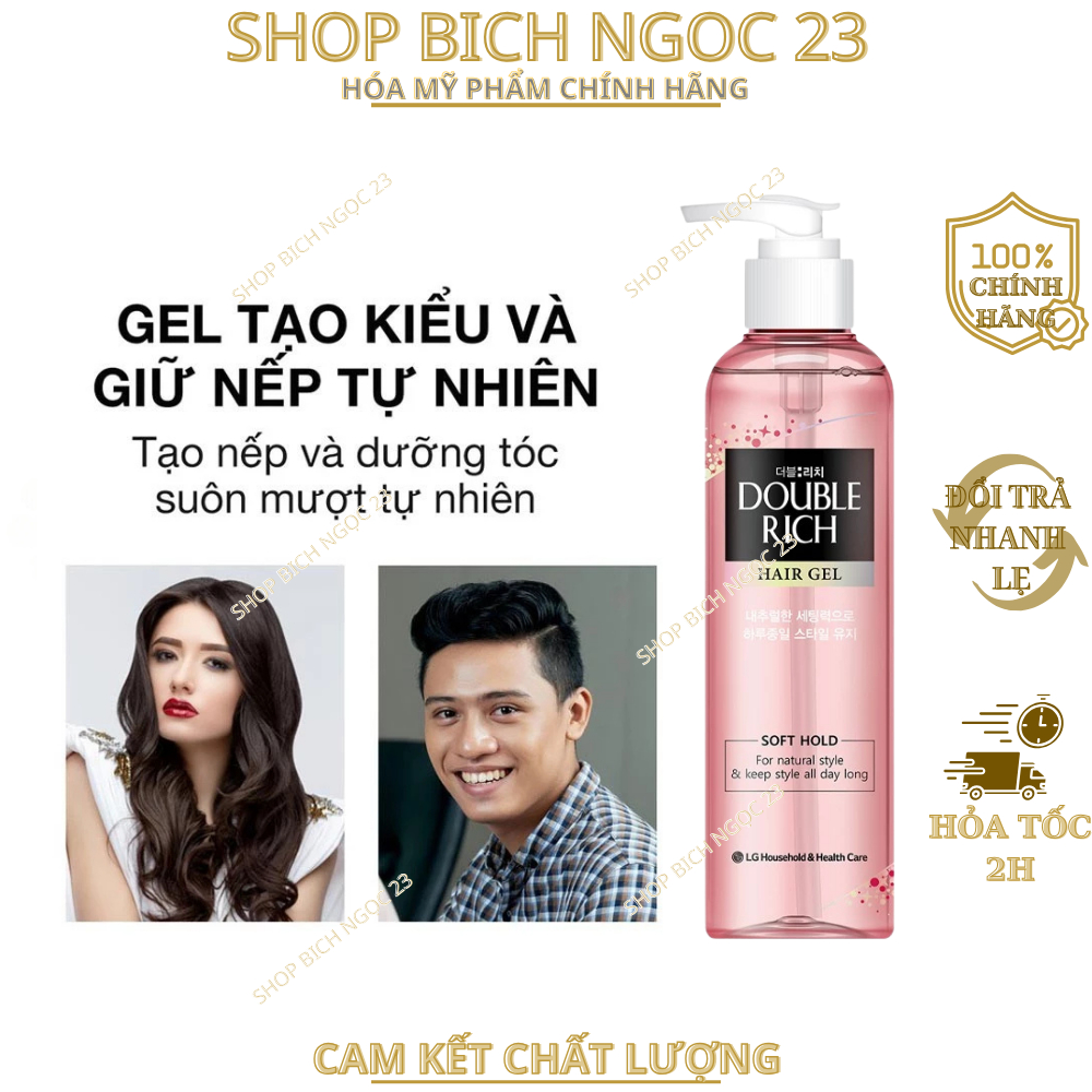Gel Tạo Kiểu Tóc và Giữ Nếp Tự Nhiên Double Rich Soft 250ml