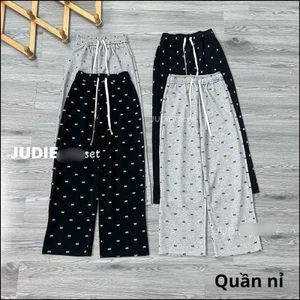 Tổng hợp các mẫu Quần Suông Nữ Cạp Chun Chất cotton Ép Cao Cấp Dày Dặn In Hoạ Tiết (ảnh thật)