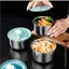 Combo 3 Hộp inox hình TRÒN đựng đồ ăn để tủ lạnh ngăn mùi, có nắp dễ dàng bảo quản