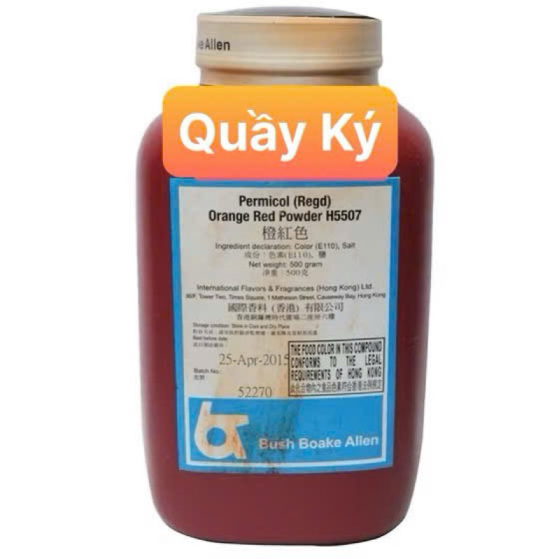 Bột Màu 500gr - Hong Kong/ Permicol Orange Red Powder ( đỏ cam) / Lemon ...