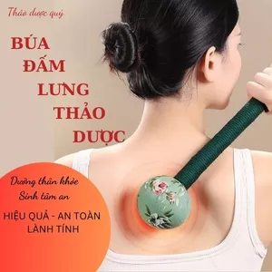 Búa dưỡng sinh thảo dược đấm lưng cán dài 31cm tiện dụng, giảm đau nhức mỏi cổ gáy, lưng, tay chân