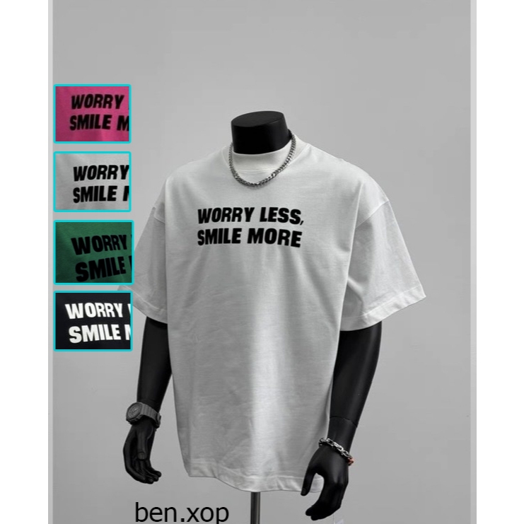 Áo thun Stee Cổ tròn WORRY LESS Localbrand ICVCVNI Unisex