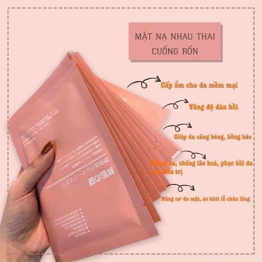 Ảnh Mặt Nạ Nhau Thai Cừu Nhật Bản - Mặt nạ giấy dưỡng trắng da, cung cấp độ ẩm, tái tạo collagen (1 miếng ) 2