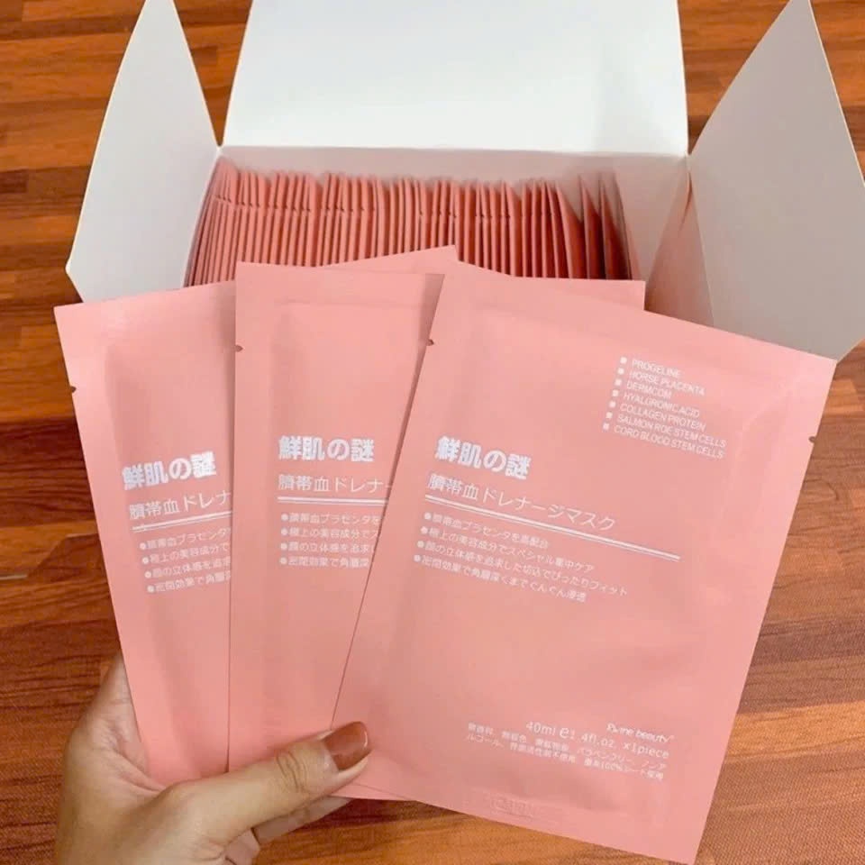 Ảnh Mặt Nạ Nhau Thai Cừu Nhật Bản - Mặt nạ giấy dưỡng trắng da, cung cấp độ ẩm, tái tạo collagen (1 miếng ) 4