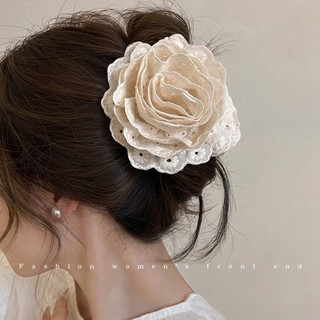 Kẹp tóc hoa hồng kẹp tóc hình cá mập hoa đỏ hoa trắng phong cách retro cổ điển phụ kiện nữ