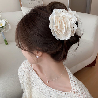 Kẹp tóc hoa hồng kẹp tóc hình cá mập hoa đỏ hoa trắng phong cách retro cổ điển phụ kiện nữ